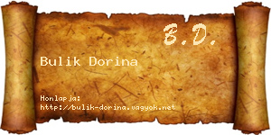 Bulik Dorina névjegykártya